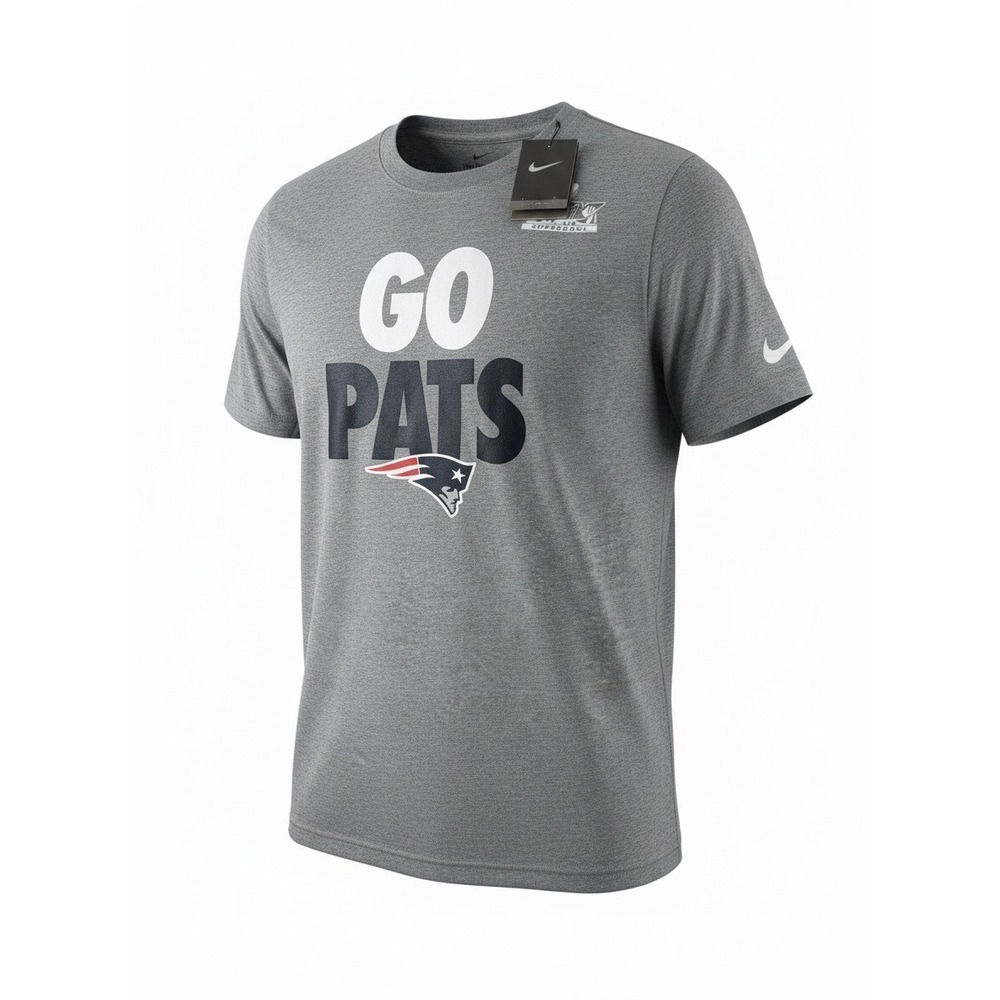 Nike New England Patriots Super Bowl LII Go Pats T-Shirt Mens XL Gray NFL Tee